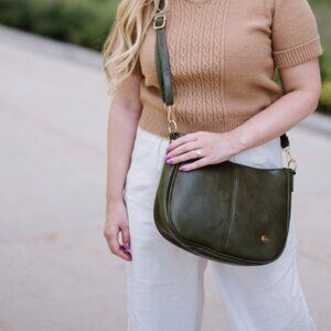 NWT Vegan Leather Crossbody Saddle Bag